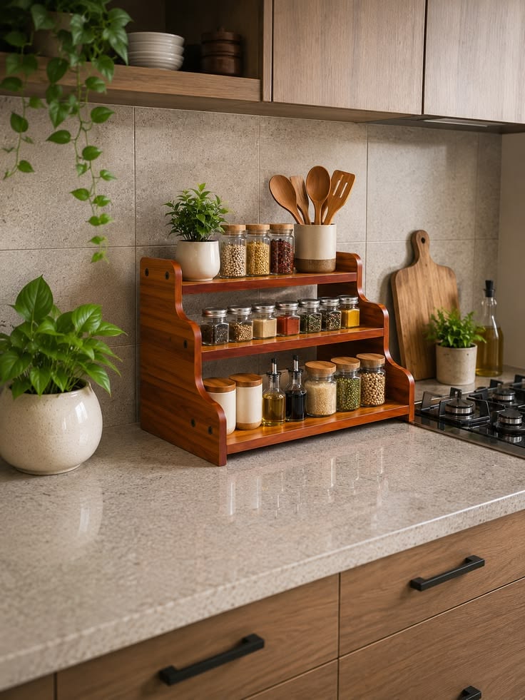 Wooden spice rack