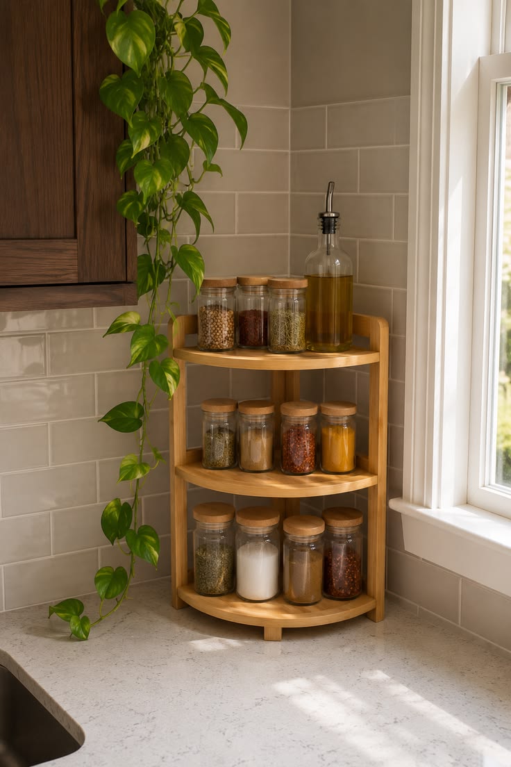 Wooden spice rack
